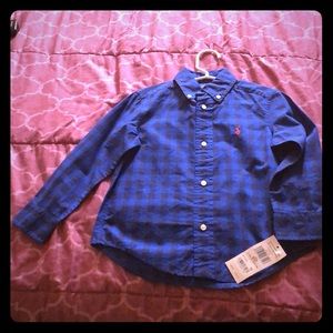 Blue and Black Checkered Ralph Lauren Button Shirt